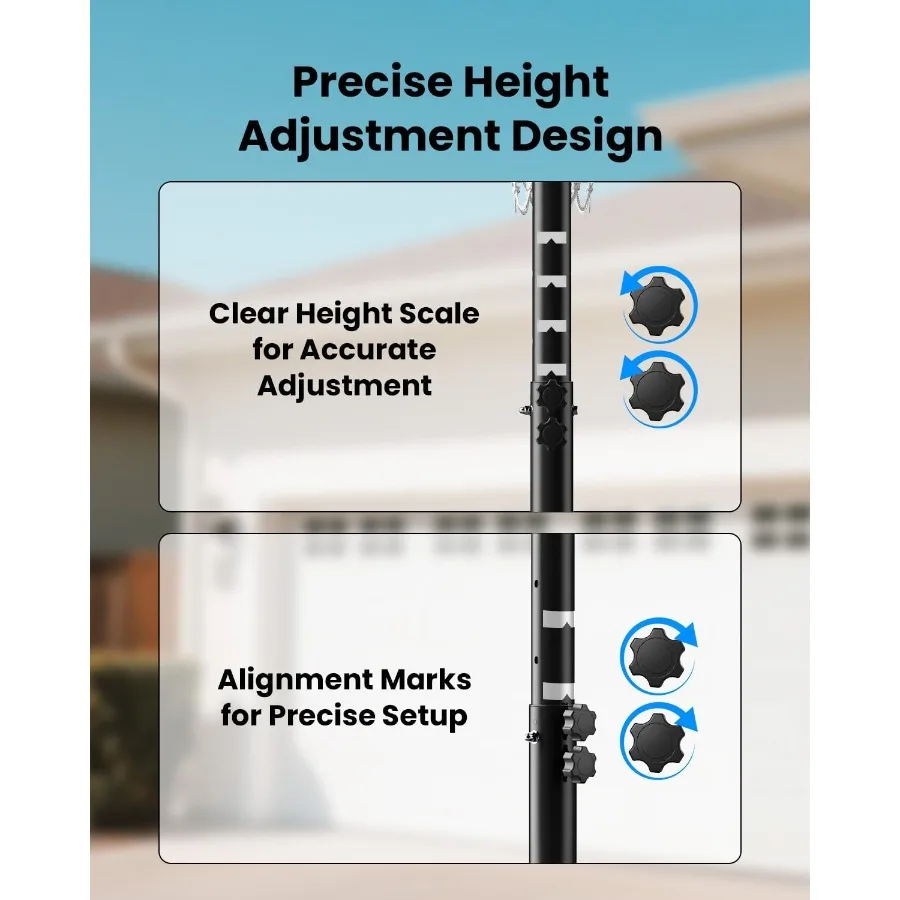 Портативное баскетбольное кольцо длиной 10 футов, регулируемые по высоте уличные баскетбольные ворота с 44-дюймовой небьющейся пластиной для вождения на заднем дворе