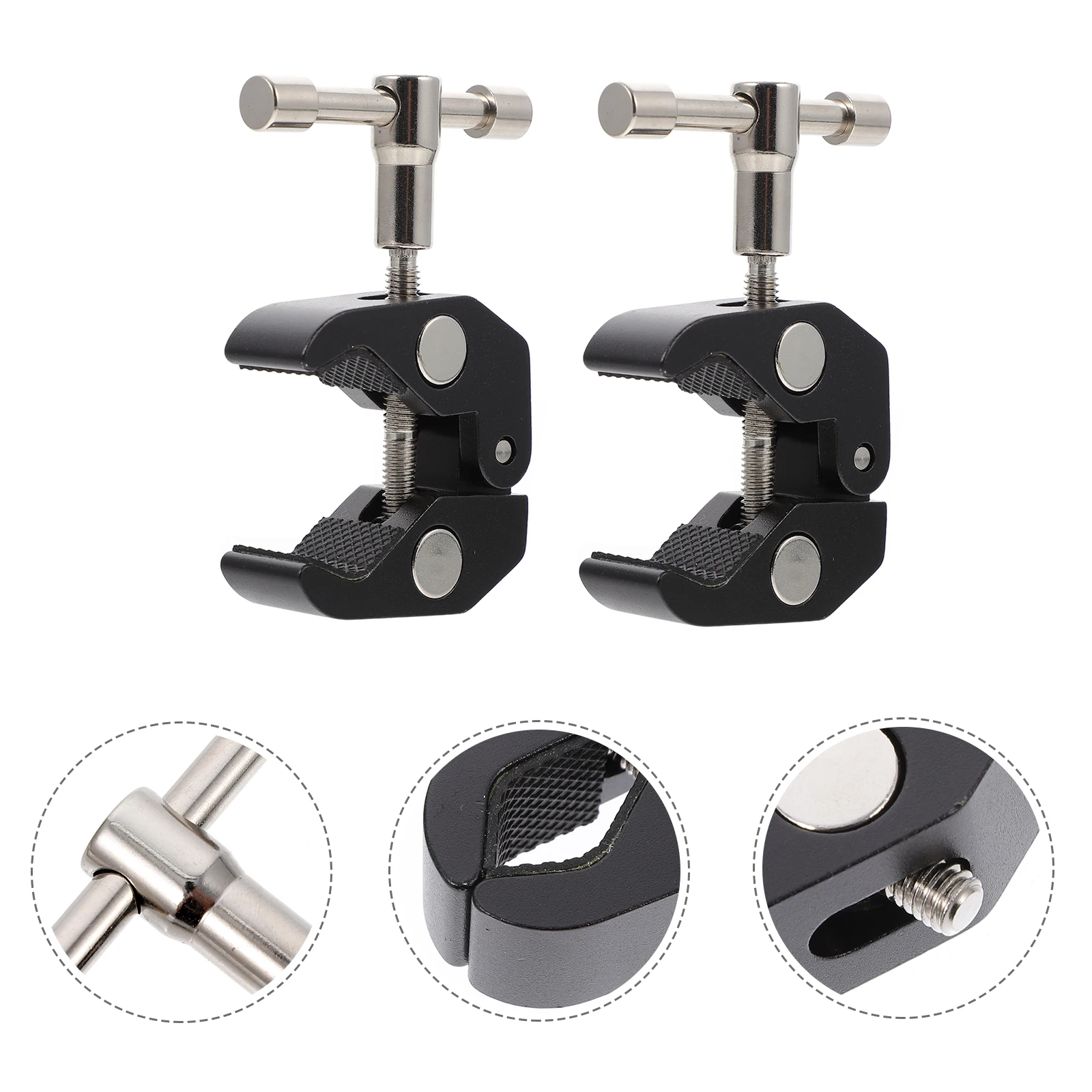 

2 PCS Crab Claws Clamp for Rods Desktop Mounting Heavy Duty Clips with Camera C-clamp
