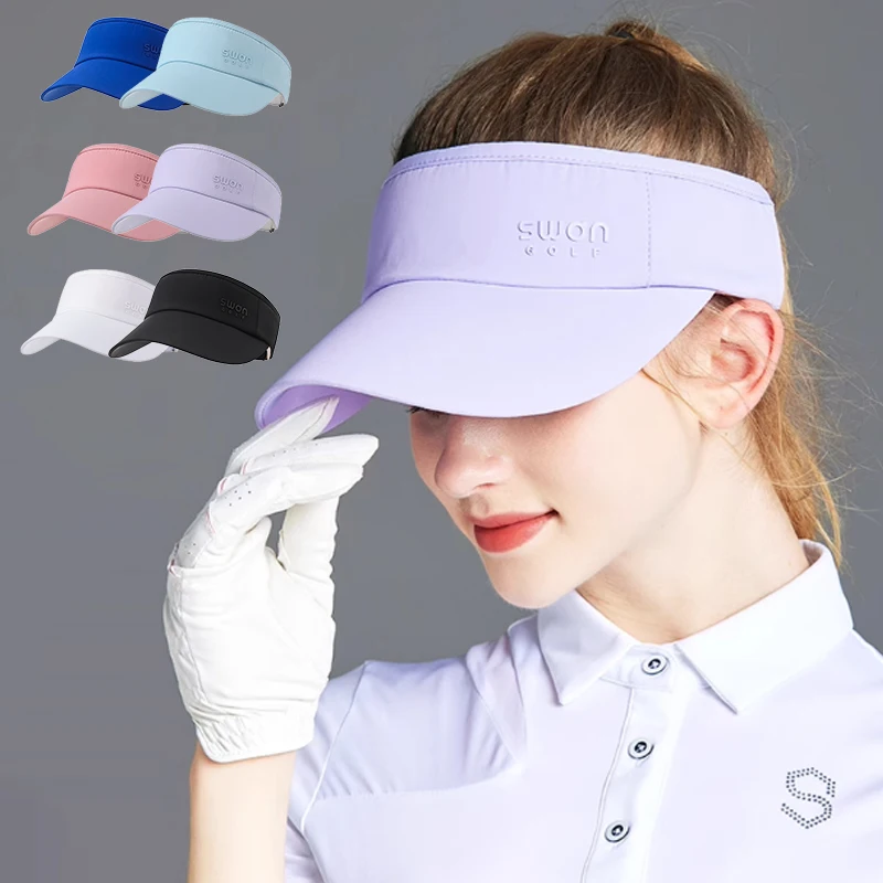 

SG Women Breathable Sunscreen Golf Caps Ladies Adjustable Empty Top Visor Women Anti-sweat Anti-Uv Athletic Hats Outdoor 6 Color