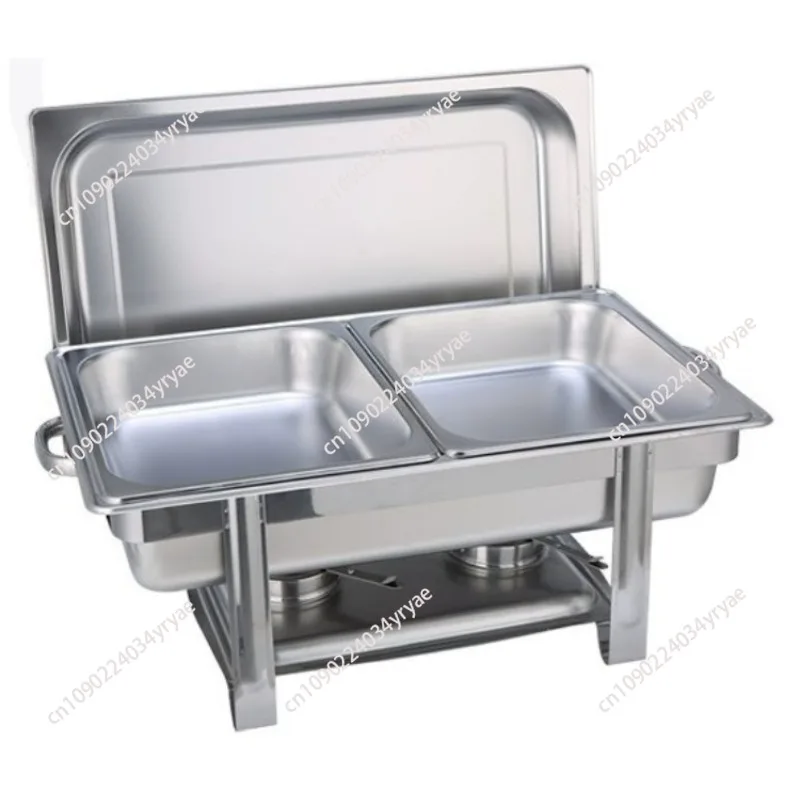 

Chafing Dish Buffet Set Stainless Steel Chafer with Half Size Pans Rectangle Catering Warmer for Party