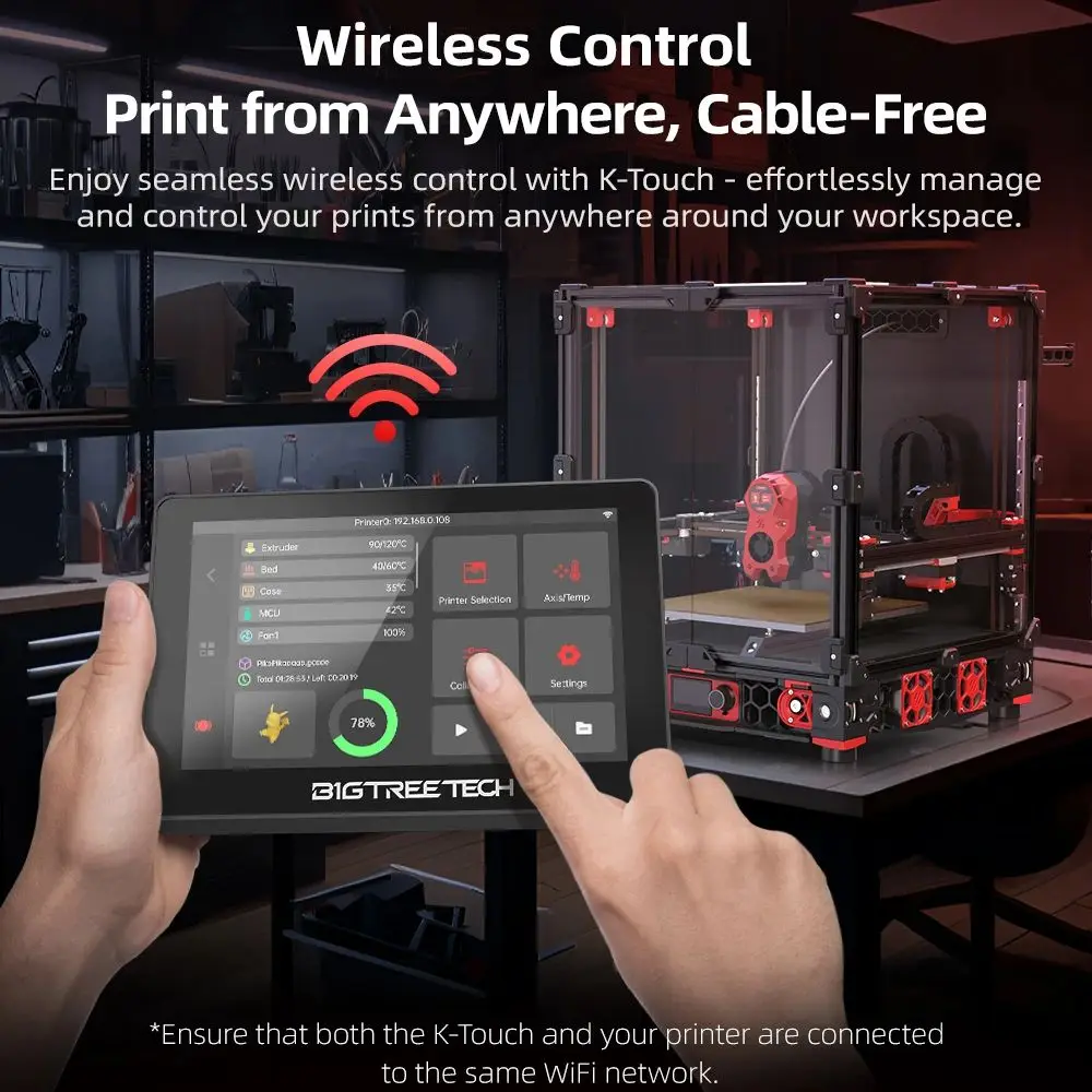 

Wireless Control Klipper Printers K-TOUCH 5 Inch Touch Screen Upgrade For Voron 2.4 Creality K1 Ender 3 V1 VzBot