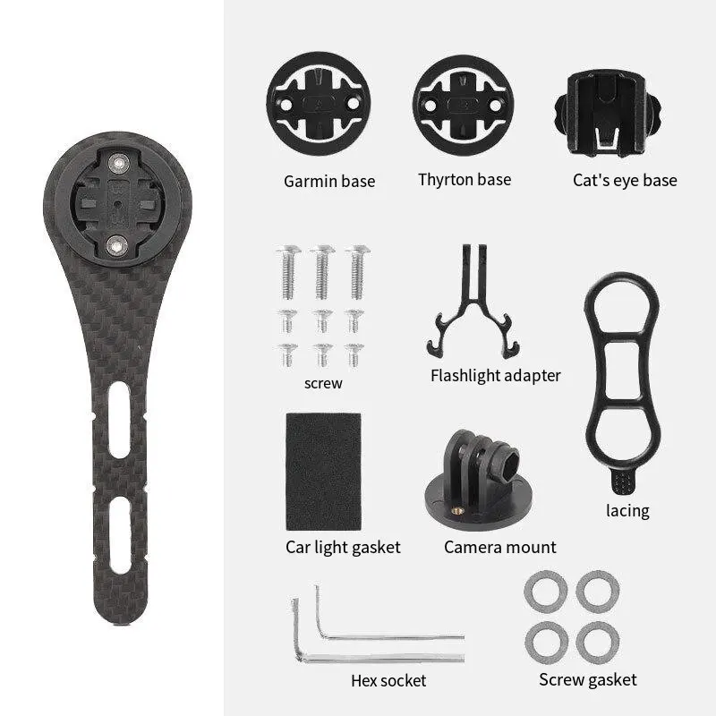 حامل كمبيوتر للدراجة من ألياف الكربون MTB Road خفيف للغاية GPS لحامل ساعة توقيت الدراجة Garmin Bryton Wahoo #6