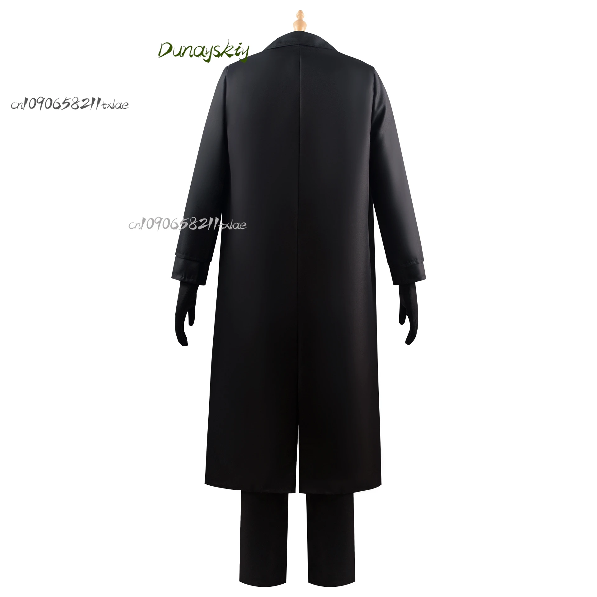 다자이 코스프레 코스튬 블랙 트렌치 재킷 바지 장갑 붕대, 다자이 오사무스 의상, 유니폼 할로윈 코스튬, 애니메이션 맞춤형