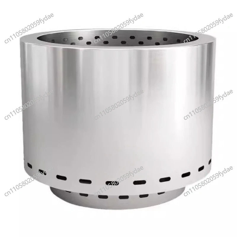

Camping outdoor integrated stainless steel wood stove, patio smokeless barbecue grill