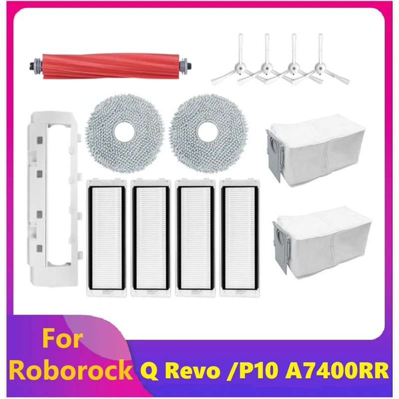 

Комплект деталей для робота-пылесоса Roborock Q Revo /Roborock P10 A7400RR, основные боковые щетки, мешки для пыли, коврик для швабры, 14 шт.