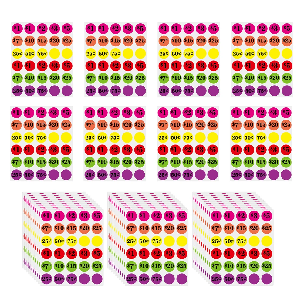 

6pcs 6 Bags Pcs Price Tags Stickers Removable Self Adhesive Labels Market Pricing Stickers Retail Stores Small