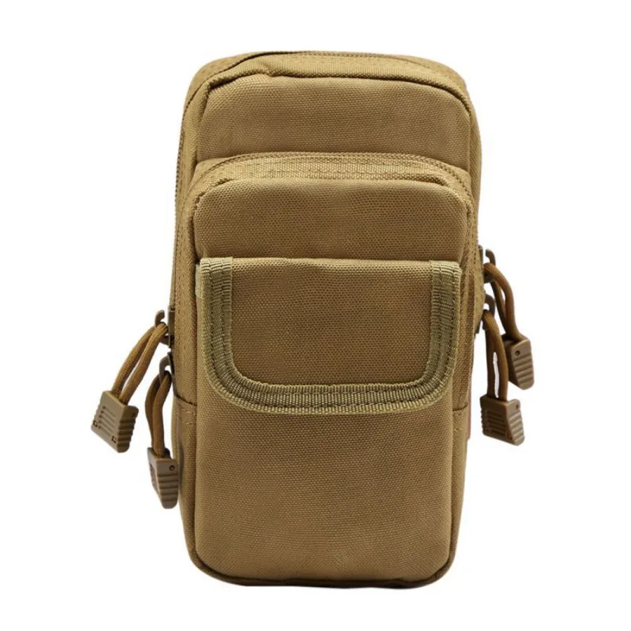 

【New Arrival】Black Tactical Molle Pouch, Multi-Purpose Waist Bag with Zipper, Outdoor Sports Phone Holder EDC Organizer for Hiking Camping