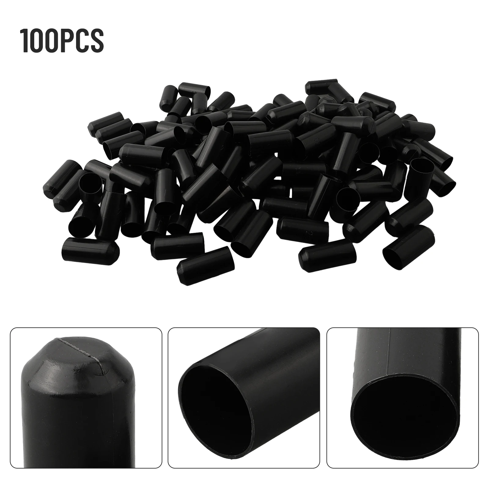 100 PCS Cable End Protection Heat Shrink-Caps Polyolefin-Adhesive Lined Tubing For Wire Termination Telecom Power Cables