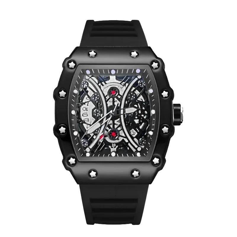 New hollowed out design Classic Style Quartz Watches Men Luxury Creative Design Waterproof Silicone Rubber Men Male Watch Clock