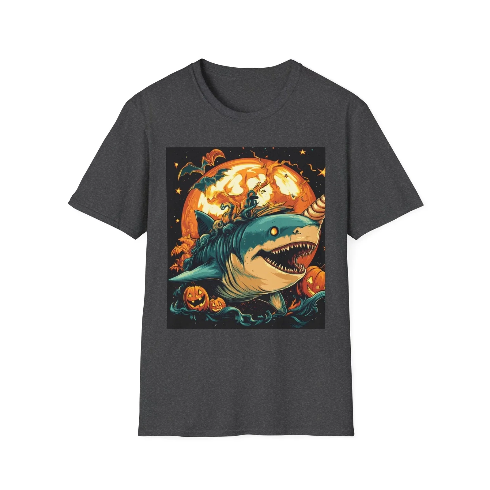 

Halloween Shark Costume Graphic Printing Summer Autumn Winter Cotton Men's and Women's T-shirts Short Sleeves Luxury Outdoor