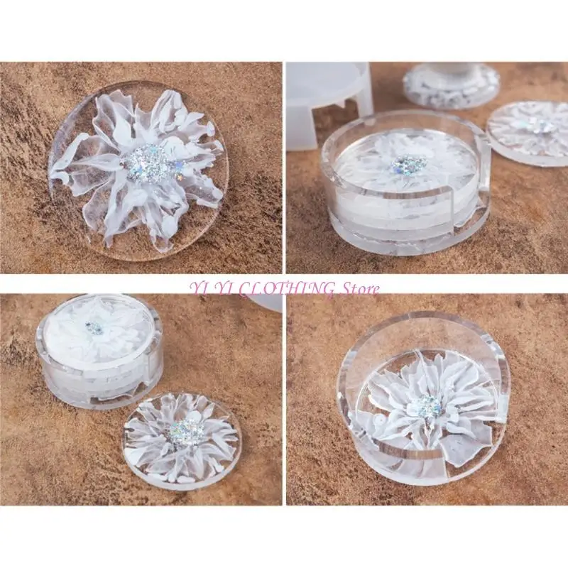 

N5KF Epoxy Resin Placemat Mold Used to Make Artificial Agate Pieces Coasters