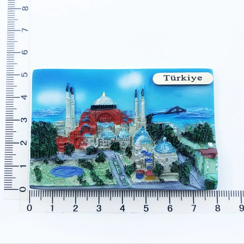 travel decoration souvenir of Hagia Sophia in Istanbul, Turkey Magnetic refrigerator sticker