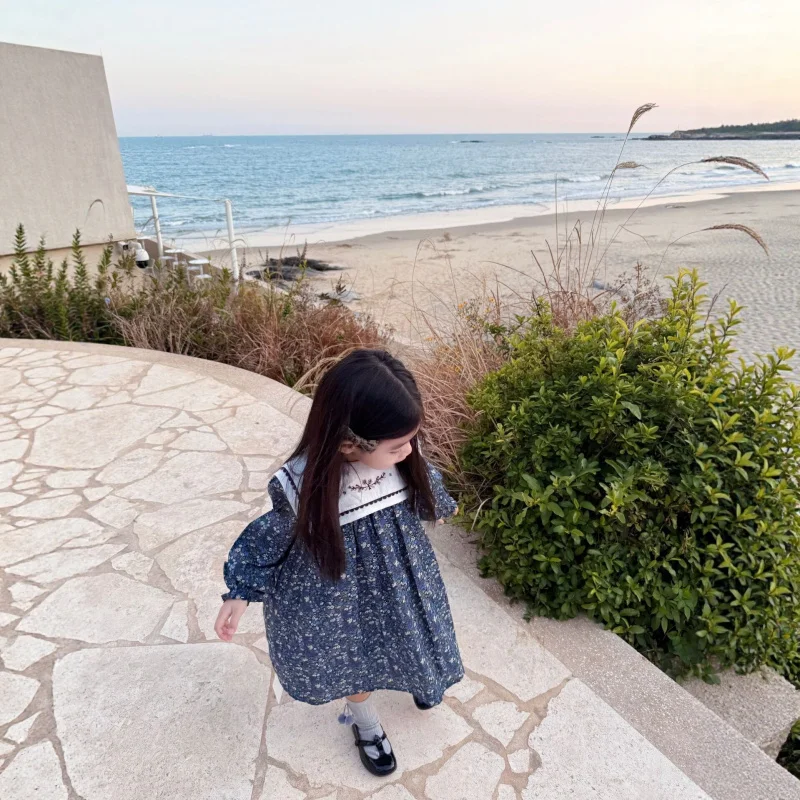 

Girls' floral dress2026Spring and summer thin stylish dress, children's princess dress, baby long-sleeve dress