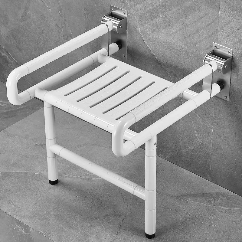 Bathroom bath folding stool non-slip wall support wall hanging bath safety seat product tag shovel broken edge stick and