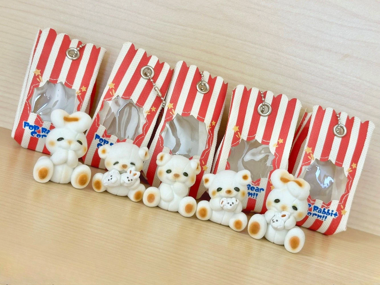 UltraNewPlanning Capsule Toy cute Toy Box Resident Mascot Pop Bear corn flocked Bunny rabbit in bag sitting BC pendant figures