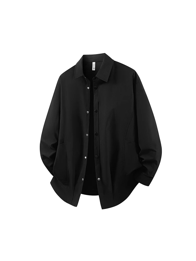 

Loose Fit Long Sleeve Black Shirt Men's Spring Autumn New Style Korean System Casual Fashionable Men's Shirt Faerm Brand