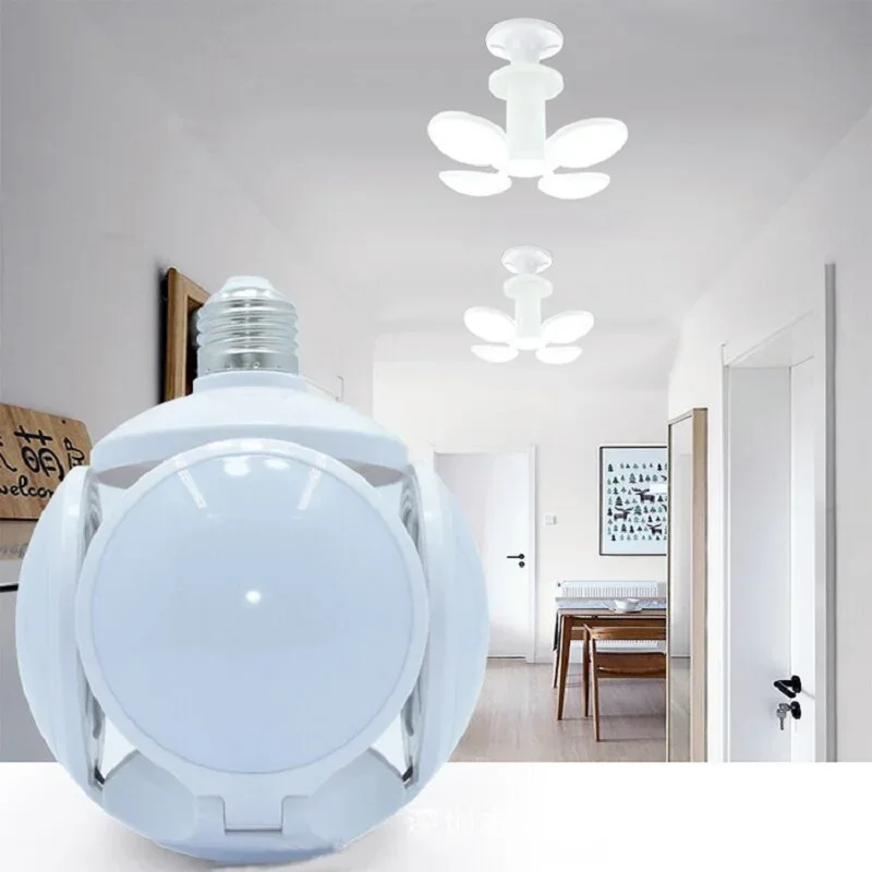 E27 LED Football UFO Bulb Foldable Fan Blade Lamp for Ceiling Light Downlight Bedside Table Reading Light
