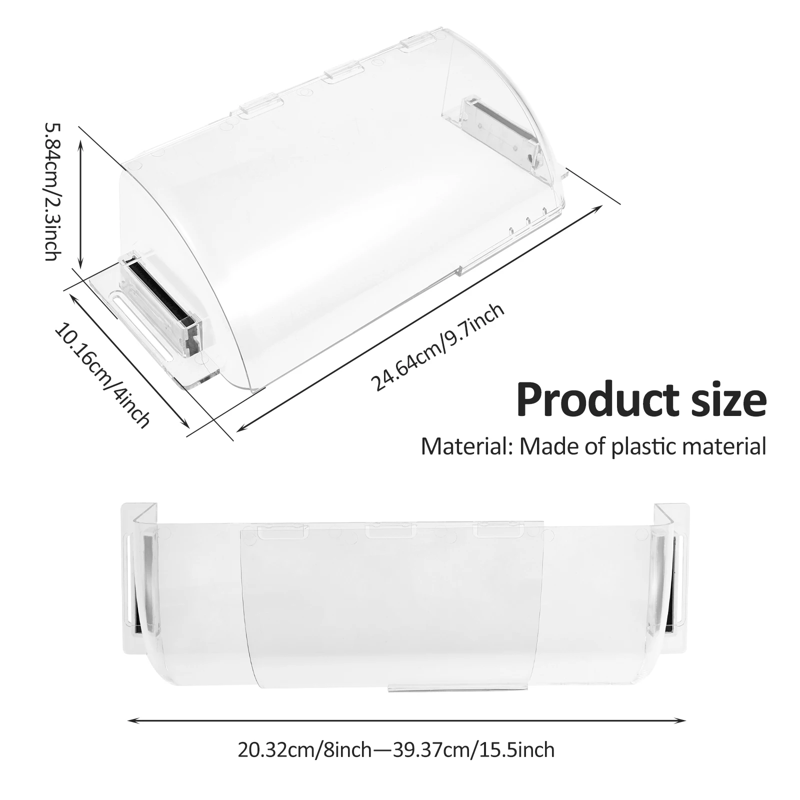 2Pcs Adjustable Air Vent Deflector Retractable 8-15.5Inch Transparent Anti Dripping Magnetic Deflector for Ceiling Registers
