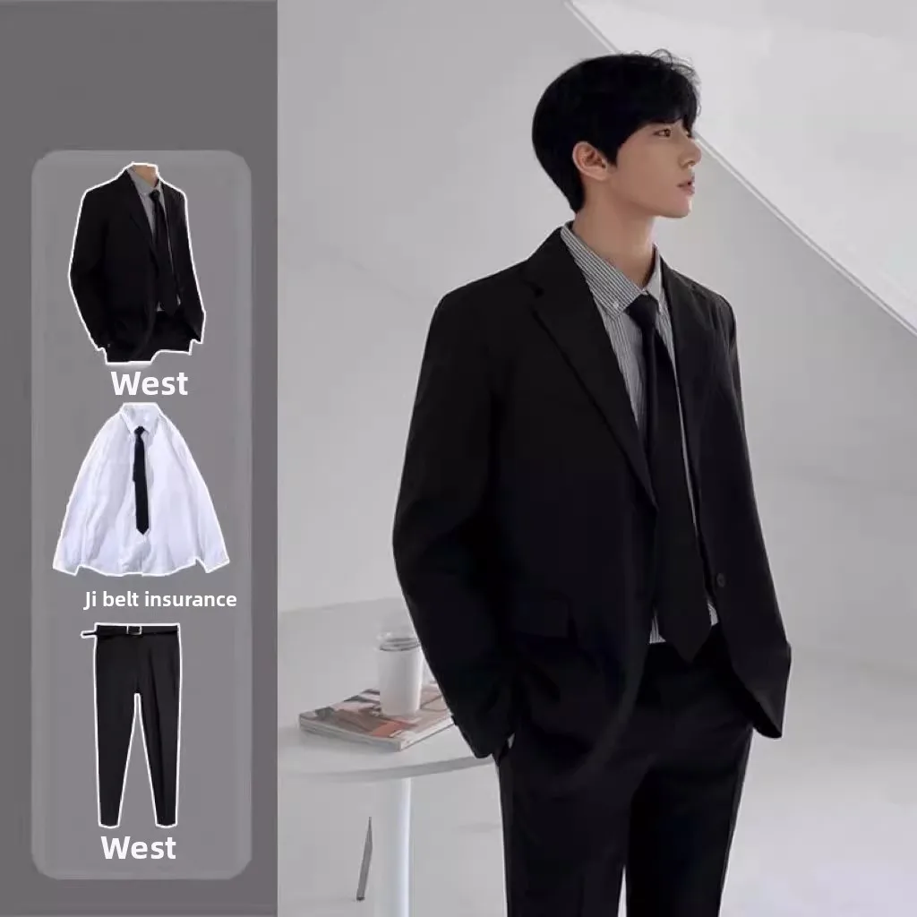 

oulder Padded Suit Jaet Formal Busin Wedding Best Man om JK Student High End Class orm Western Sle Clothes