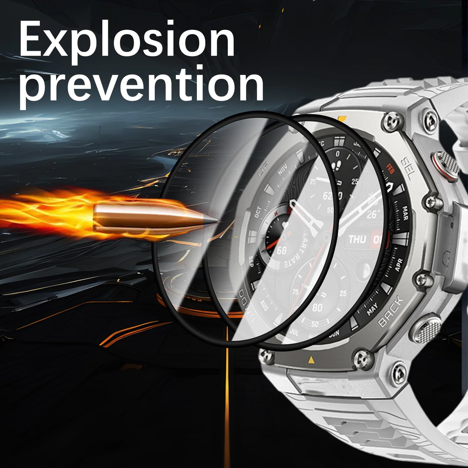 ل Amazfit Trex 3 Pro واقيات شاشة ناعمة مضادة للخدش HD واضح مضاد للكسر أفلام الساعة الذكية لـ Amazfit Trex 3Pro Notglass