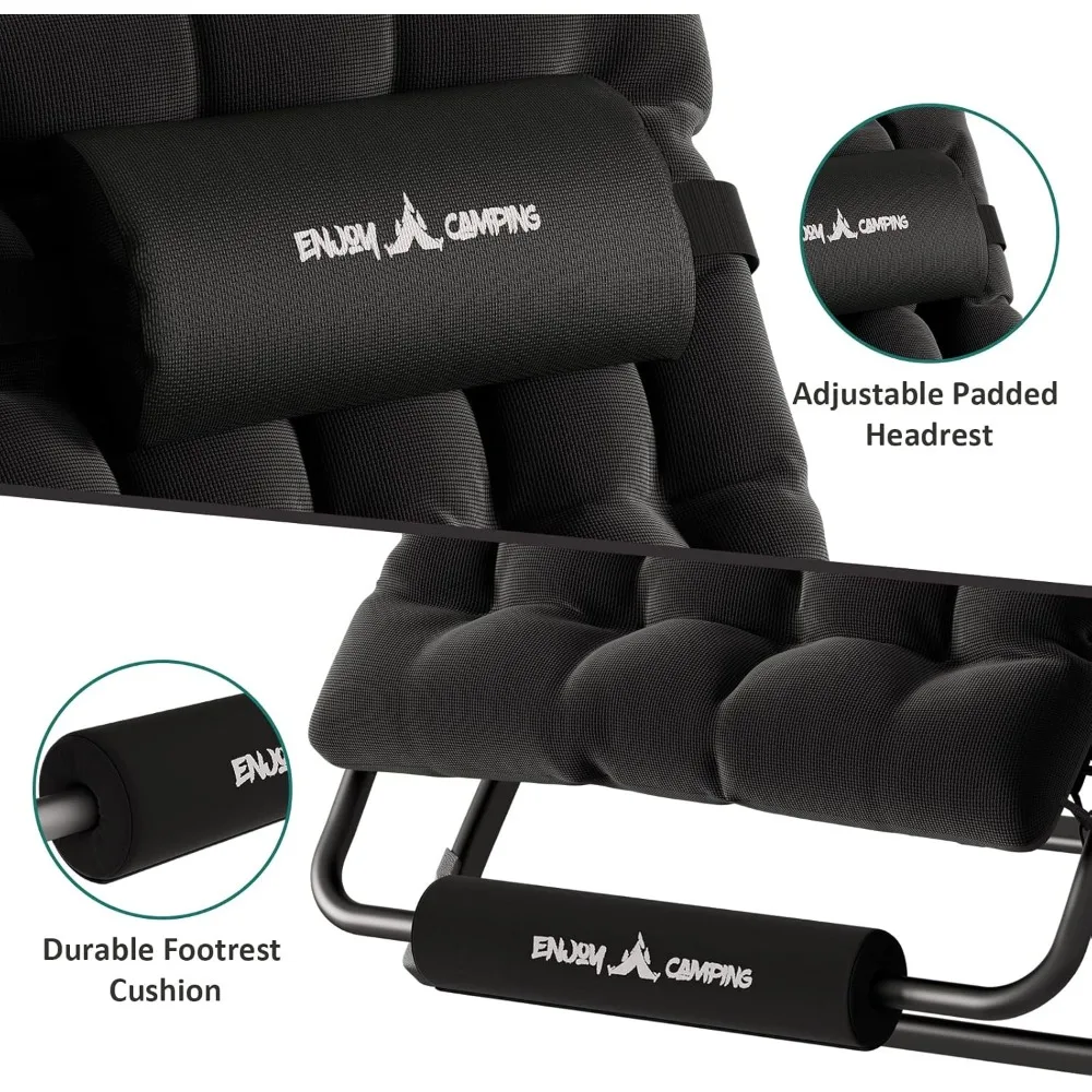 Sedia a gravità zero oversize 33 pollici XXL Sedia reclinabile da patio con cuscino, poltrona reclinabile pieghevole da esterno con cuscini | Portabicchieri | Piede