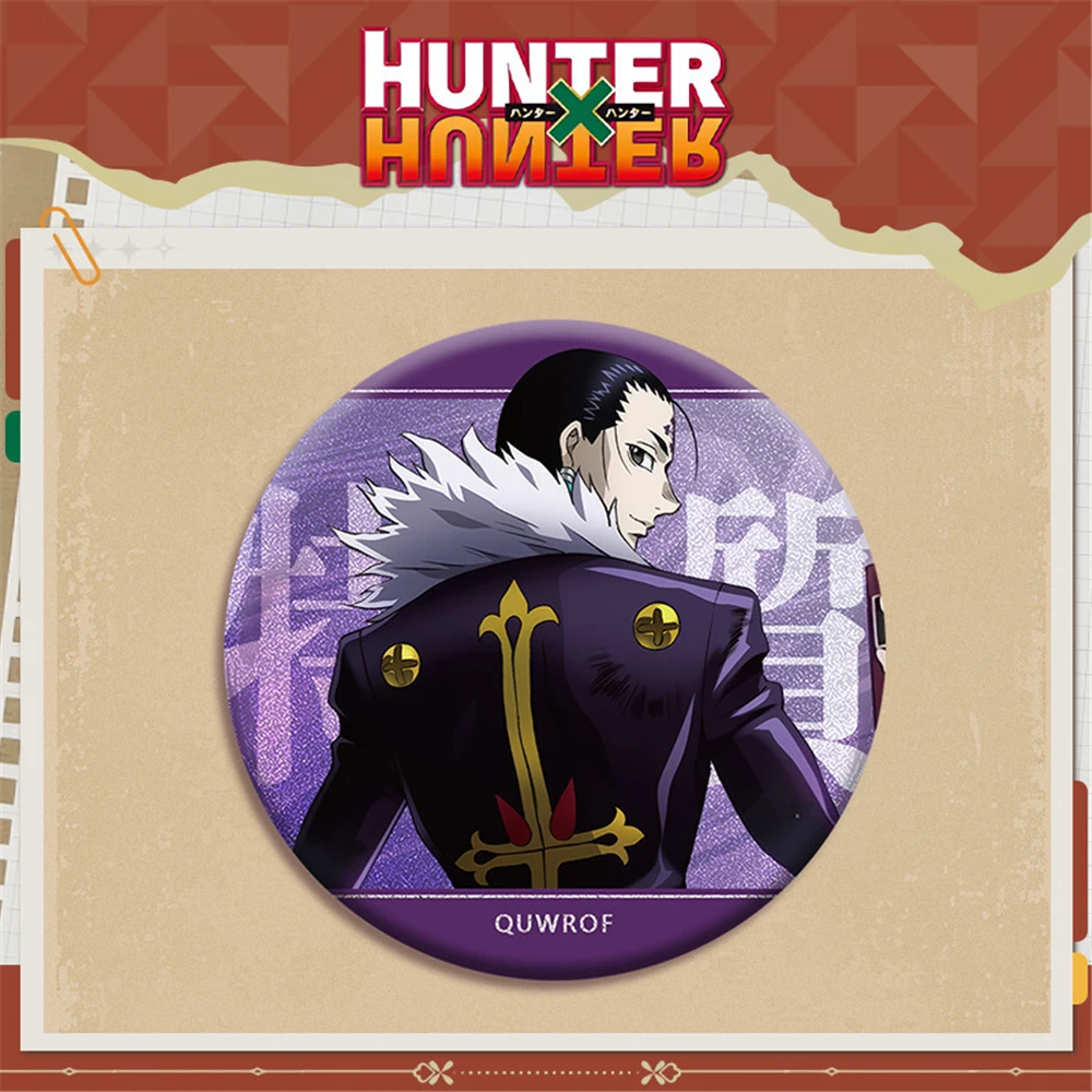 58mm 애니메이션 HUNTER×HUNTER GON FREECSS Killua Zoldyck Feitan Pōtoo 코스프레 의상 배지 핀 SPTE Tinplate Brooch Prop Xmas Gift