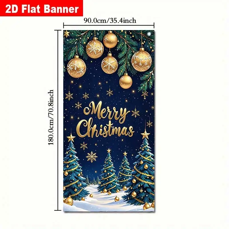2D Flat Christmas Themed Door Cover -Easy Installation and Cleaning