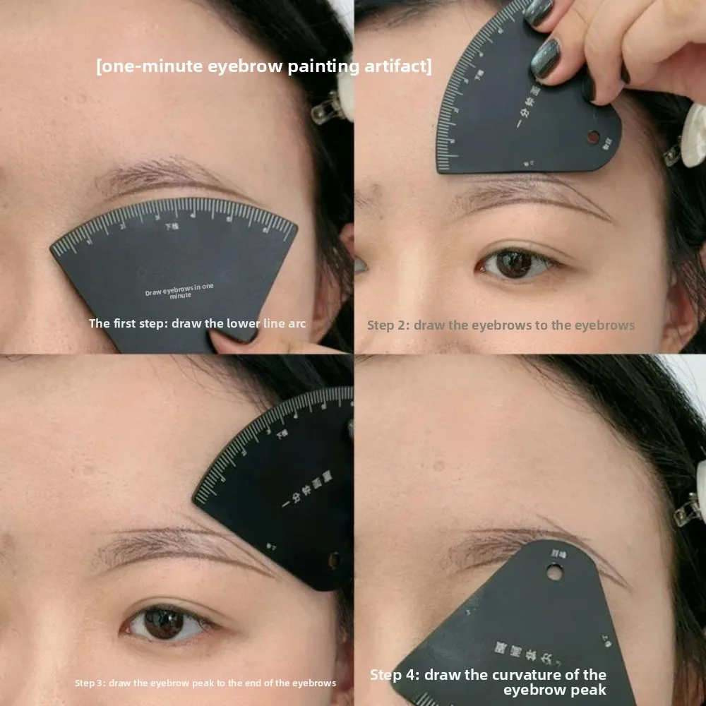 Novo durável sobrancelha moldar estêncil de metal portátil desenho sobrancelha desgin régua moldar instantâneo sobrancelha shaper presente