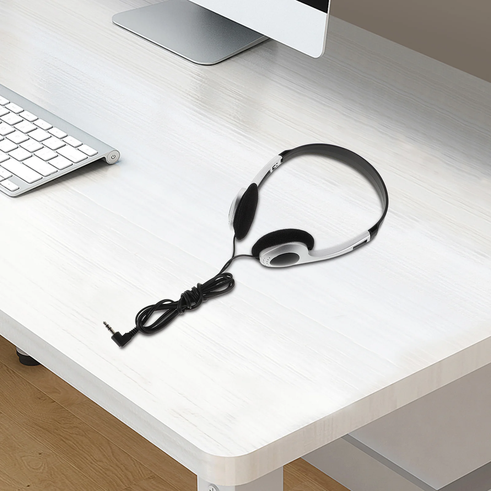 

Retro On Ear Headphones Lightweight Vintage Silver Design For Computer Phone Tablet Student School Library Travel Use