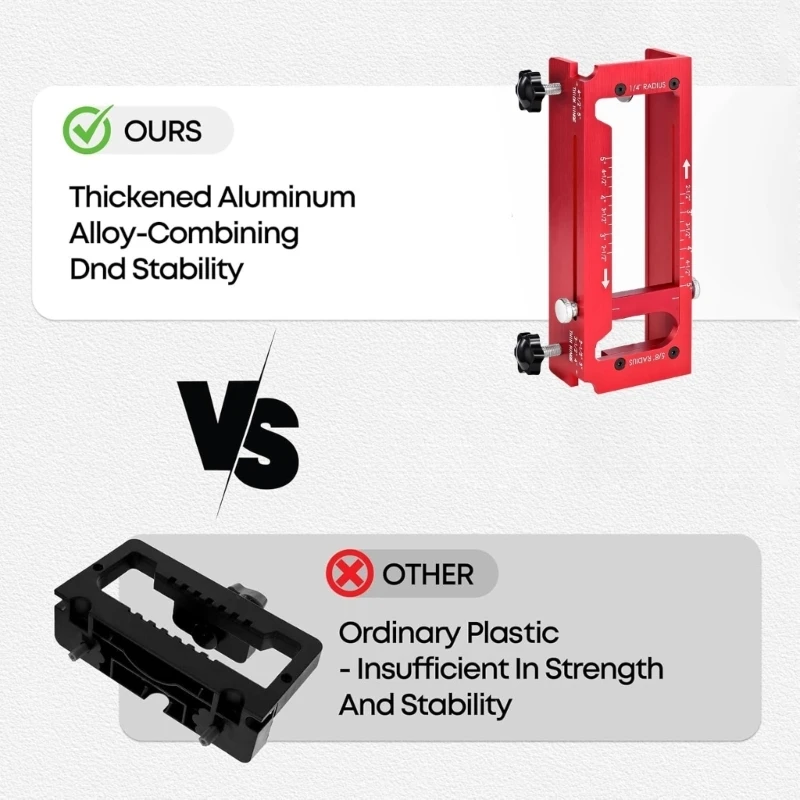 

K1AE Aluminum Door Hinge Router Template, Adjustable Mortiser for Hinges 2.5" to 5" Length Router Template