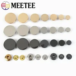 20Sets Meetee 10-25mm Metal Snap Press Studs Buttons Flatback Fasteners for Wallet Clothes Jacket Coat Leather Craft Accessories