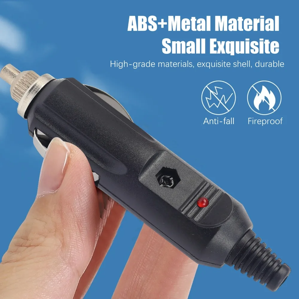 سيارة ولاعة السجائر التوصيل ذكر محول 12 فولت 24 فولت استبدال موصل LED تنصهر للسيارات شاحنة RV قارب كابل إمداد الطاقة رئيس