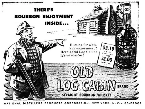 Old Log Cabin Bourbon Whiskey Vintage Retro Decor Metal Tin Sign 8x12 Inch