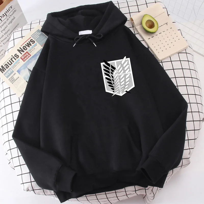 2025年進撃の巨人プリントフード付きスウェットシャツ原宿ラウンドネックセーターaot袖スポーツウェア