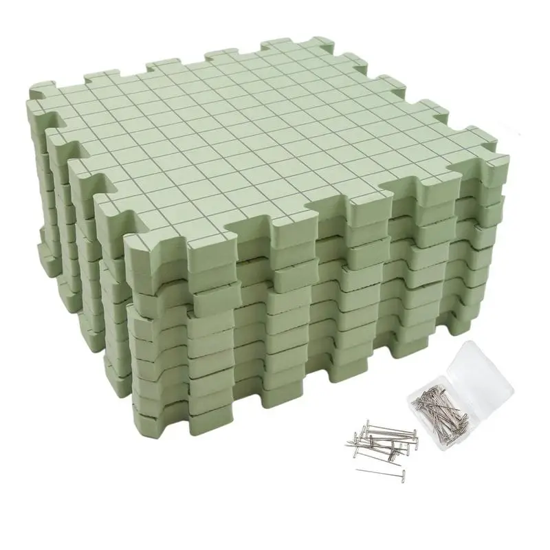 4/9 PCS Blocking Mats For Knitting Crochet With 50pcs T-Pins Knit Blocker Sewing Tools Interlocking Foam Tiles