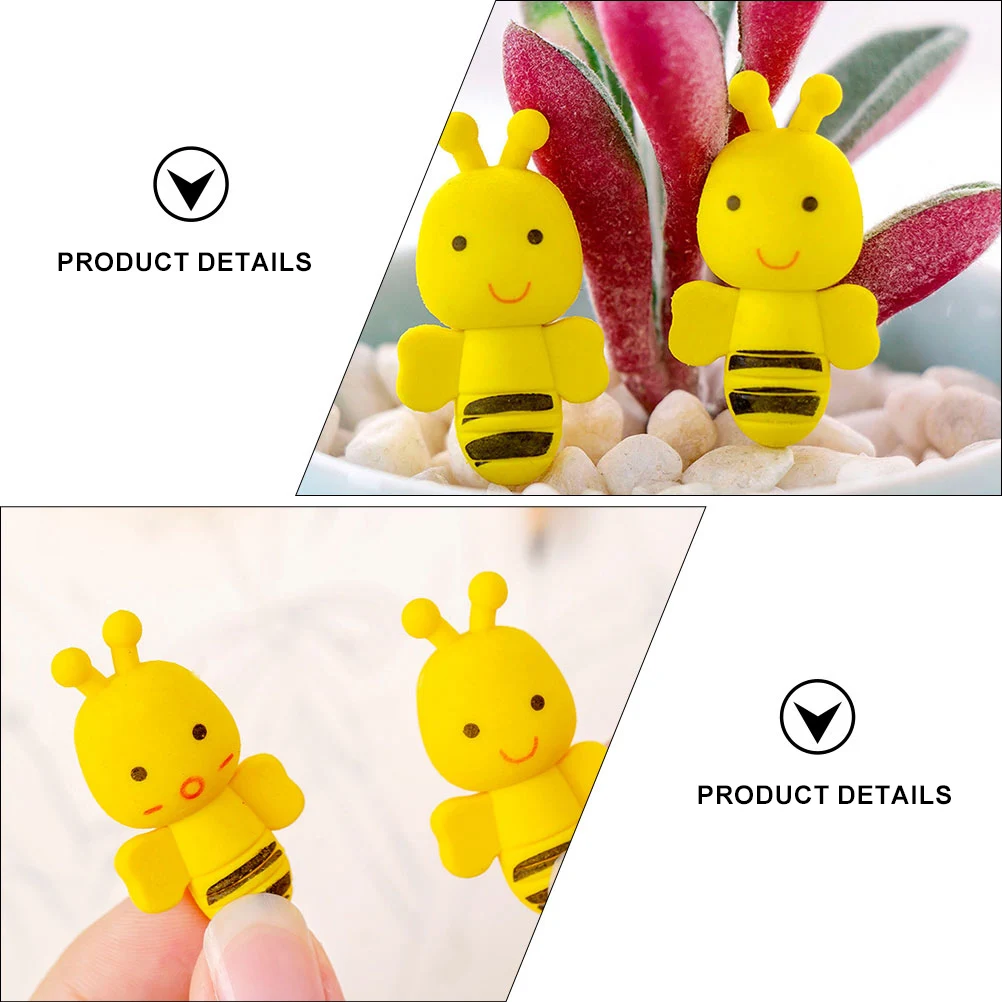 

36 Pcs Bee Eraser Erasers Bulk Cute Animal for Kids Miniature Creative Children Block Student