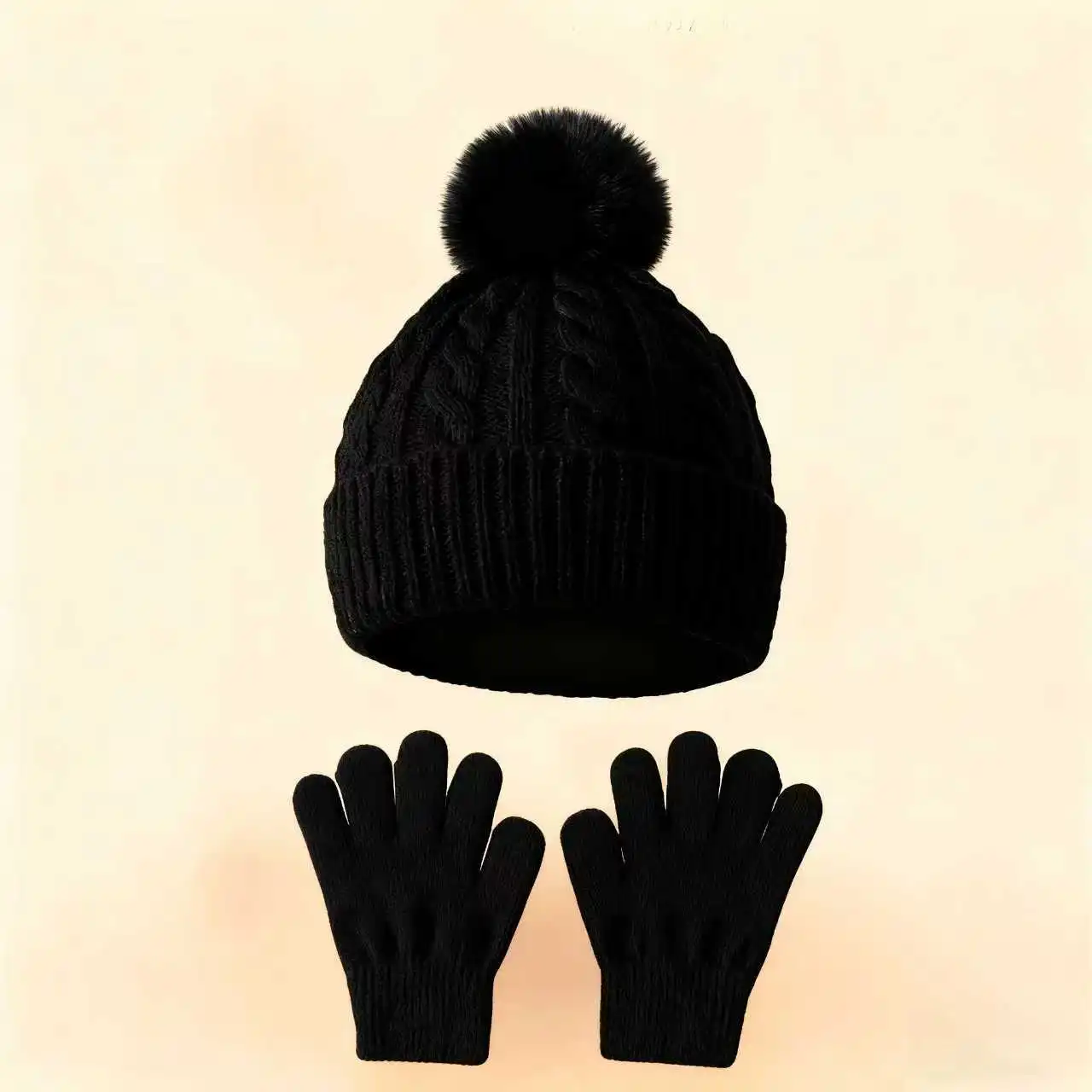 قبعات صوف للأطفال، قفازات، قبعات صوفية محبوكة لحماية الأذن في الشتاء، ومجموعات دافئة للأولاد والبنات