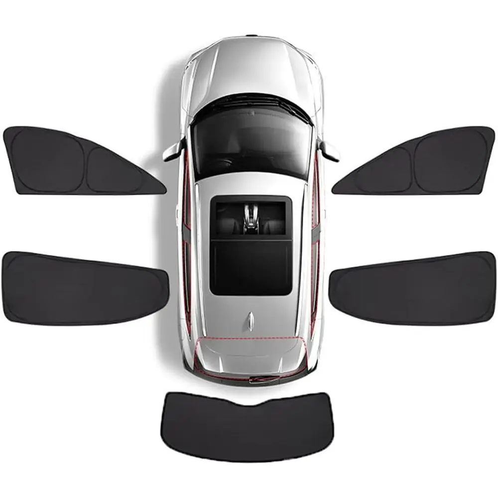 Universal Car Window Sunshades, Blackout Curtains for Sun Protection, 5-Piece Interior Accessory Set