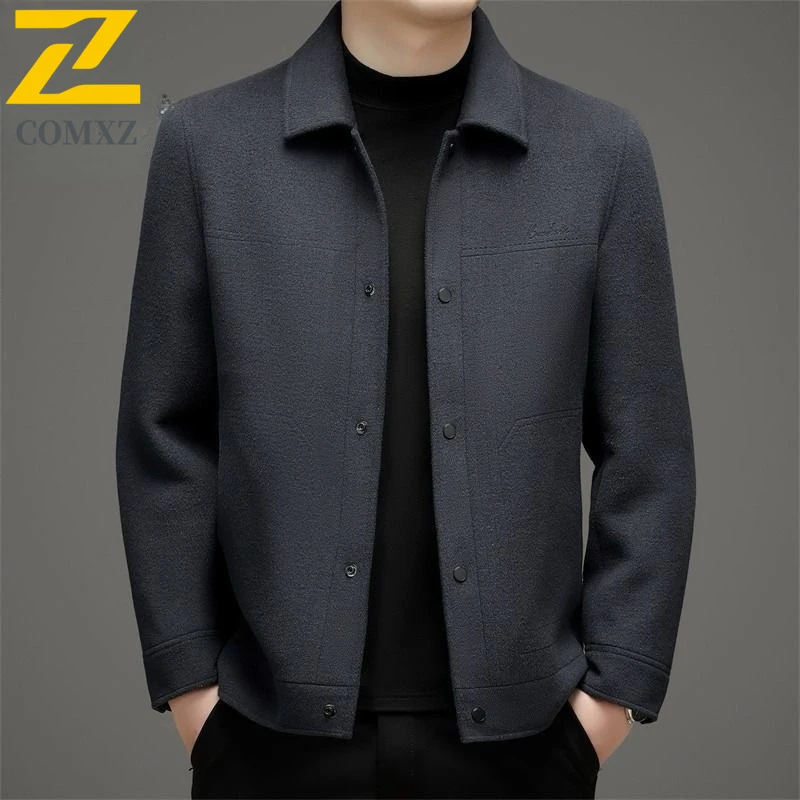 

COMXZ Men Wool Jacket Business Casual Notch Lapel Slim Fit Office Work Travel Coat Golf Wedding Outdoor Winter Warm Jackets