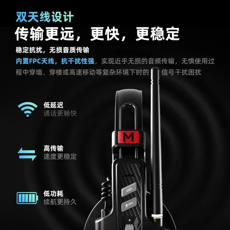 Full duplex call system wireless guide one-to-five long battery life walkie-talkie competition