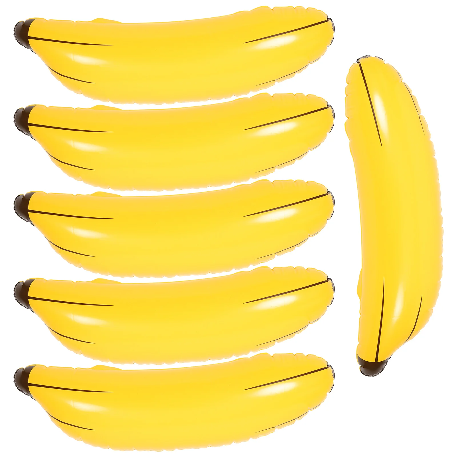 6 Pcs Inflatable Banana Props PVC Toy Stress Reliever Plaything Float Plastic Child