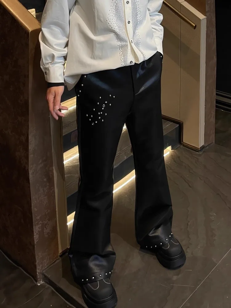 2025 New Fashion Beads Design Mens Black Flare Pants Mid Waist Casual High Street Korean Style Loose Fit Stylish Long Trousers - AliExpress 200000343 2025 New Fashion Beads Design Mens Black Flare Pants Mid Waist Casual High Street Korean Style Loose Fit Stylish Long Trousers - AliExpress 200000343