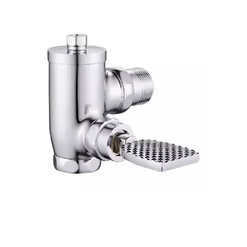 Lixin All Copper Foot Pedal Toilet Valve for Squat Pit Delayed Self Closing Flush Mechanism Model 120-1 with 3 Years Warranty