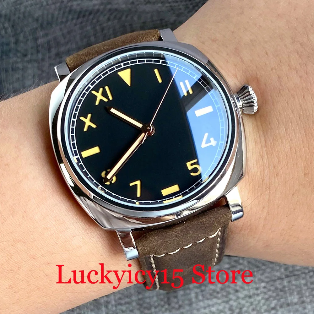 200M Waterproof Tandorio 42MM Square NH35A PT5000 Automatic Men Wristwatch Luminous Black Dial Sapphire Crystal With AR Coating