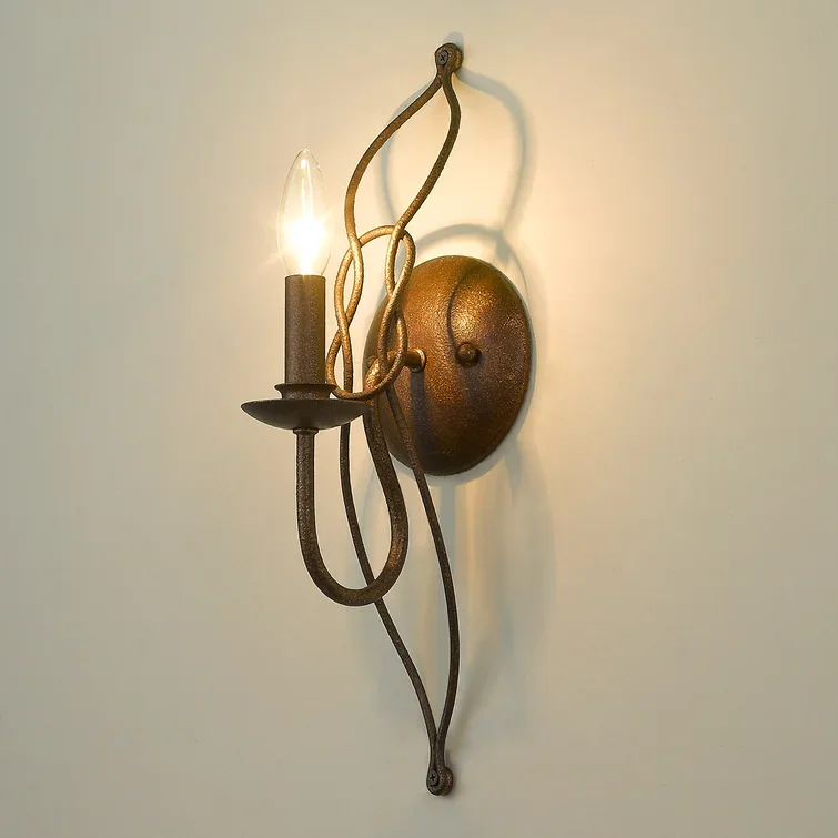 

American retro wrought iron bedroom bedside living room study dining room staircase background wall nostalgic