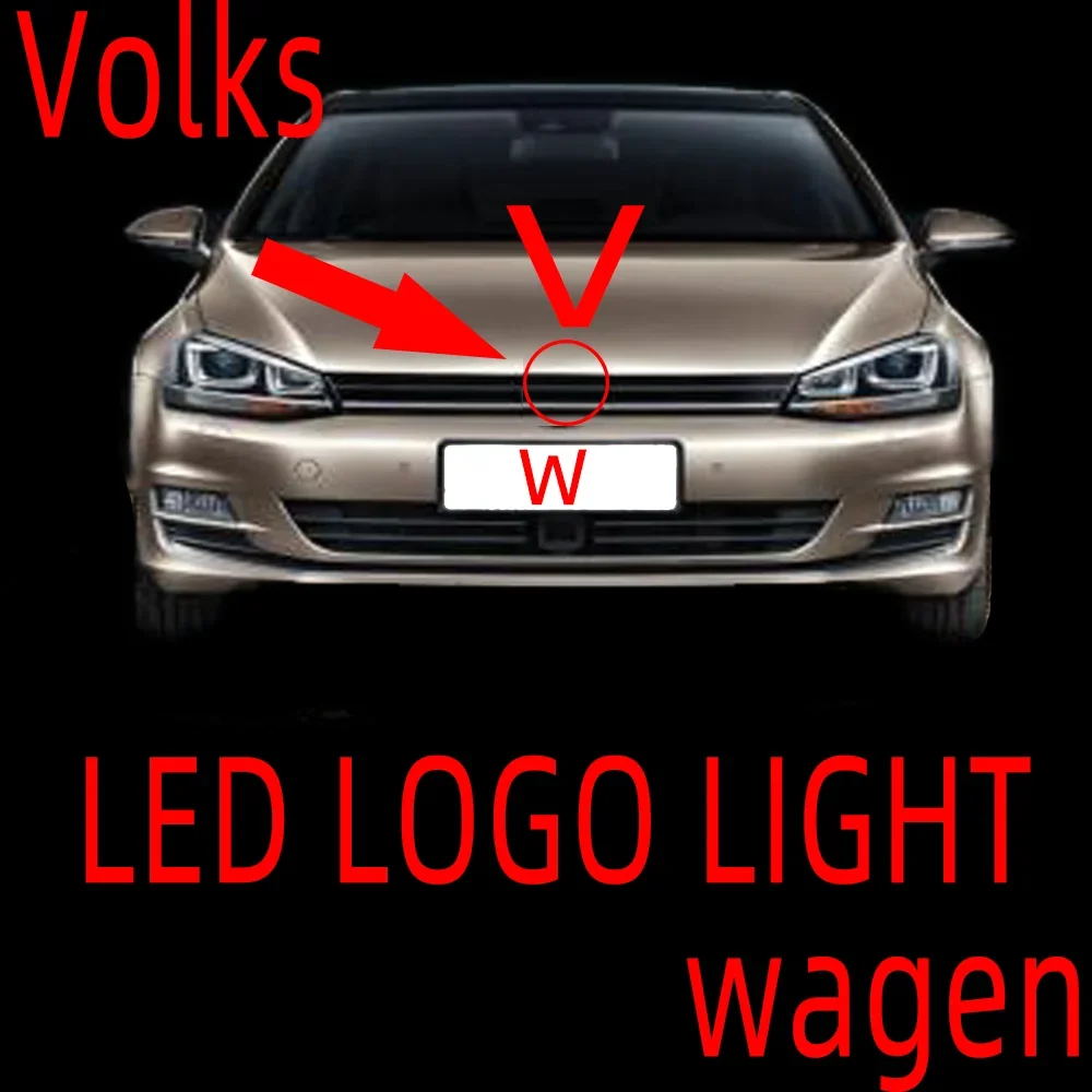 Volks 4D wagen V Front W Rear Automobile LED Emblem Light Car Badge Logo Lamp Daylighting DRL Secure Bulb Marker Symbol