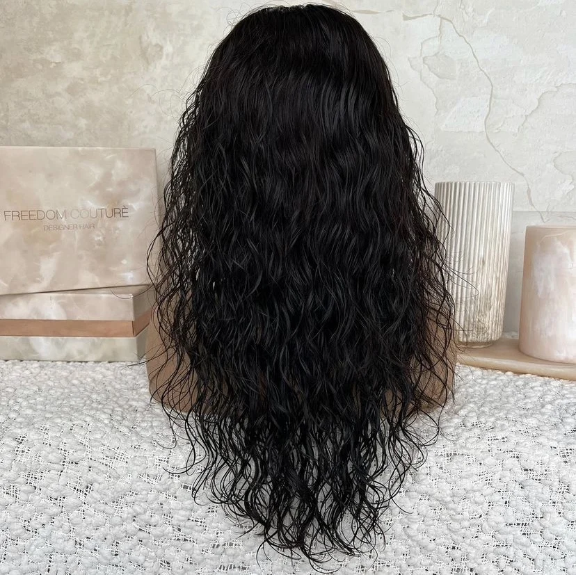 Top Quality Dark #1Color Natural Jerry Curly Peruvian 100% Human Hair Wigs for Black Women Cheap 1x4 Opening U Part/V Part Wigs