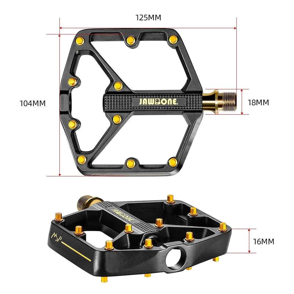 Jawbone MTB Bike Pedals Mountain Bicycle Flat Pedals Aluminum 9/16\