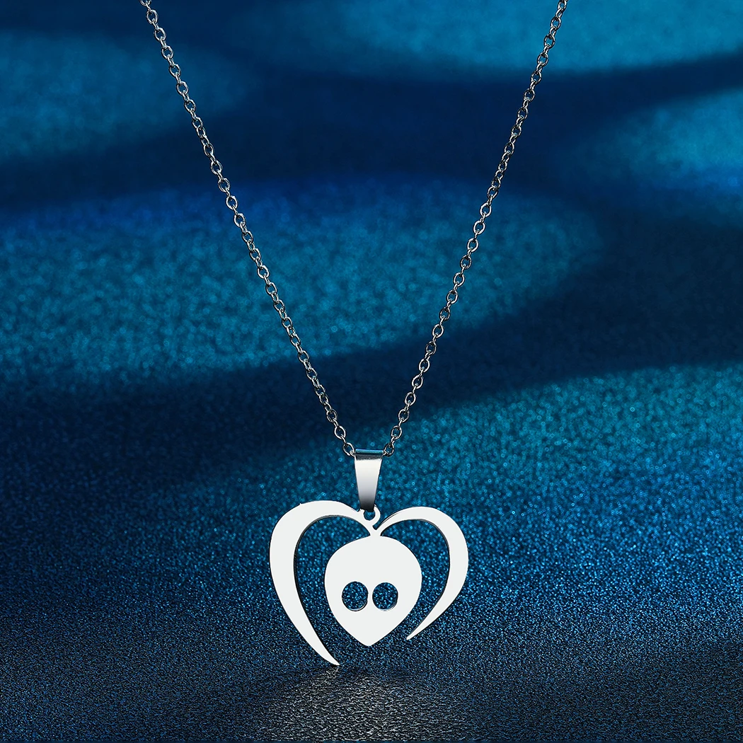 CHENGXUN Tokio Hotel Alien Pendant Necklace for Women Girls Stainless Steel Bill Kaulitz Sign Charm Chain Fandom Symbol