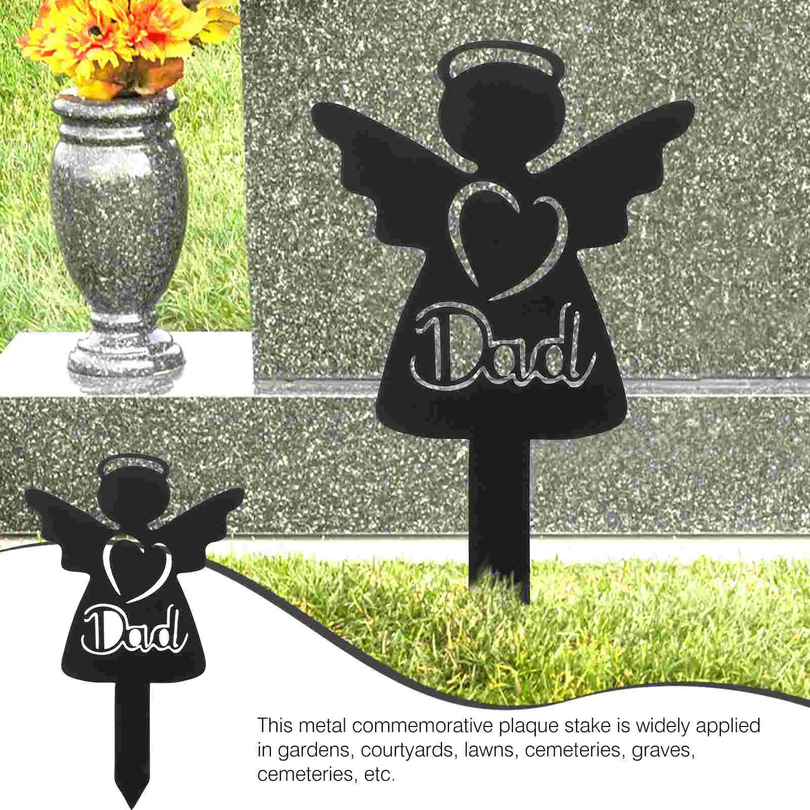 Cemetery Memorial Plaque Cross Marker Grave Decoration Stake Sign for Deceased Ornaments